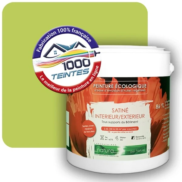 Peinture Natura Tassili® Les Verts (Mille Teintes E9-23) Intérieur/Extérieur SATIN