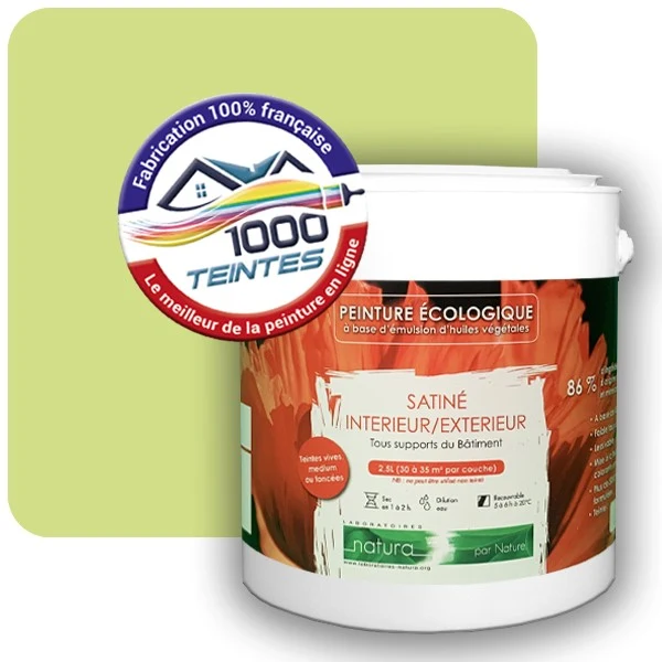 Peinture Natura Tassili® Les Verts (Mille Teintes E9-22) Intérieur/Extérieur SATIN