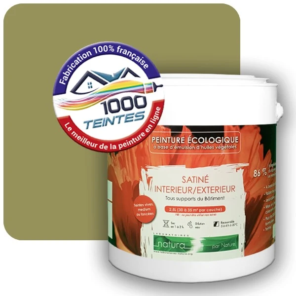 Peinture Natura Tassili® Les Verts (Mille Teintes E9-9) Intérieur/Extérieur SATIN