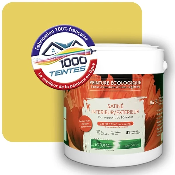 Peinture Natura Tassili® Les Jaunes (Mille Teintes E8-3) Intérieur/Extérieur SATIN