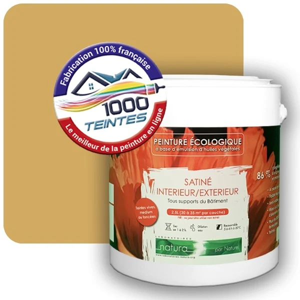 Peinture Natura Tassili® Les Jaunes (Mille Teintes E6-33) Intérieur/Extérieur SATIN