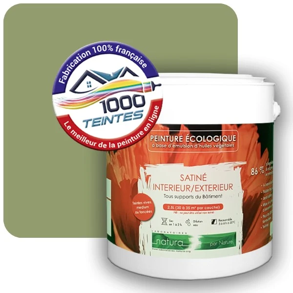 Peinture Natura Tassili® Les Verts (Mille Teintes E10-54) Intérieur/Extérieur SATIN