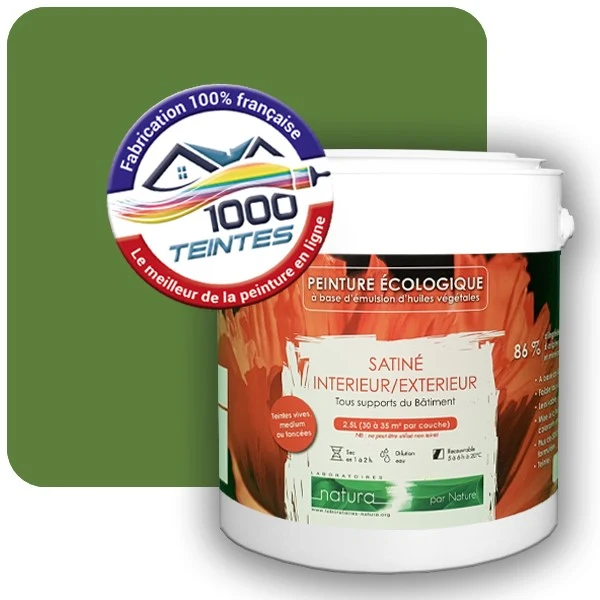 Peinture Natura Tassili® Les Verts (Mille Teintes E10-50) Intérieur/Extérieur SATIN