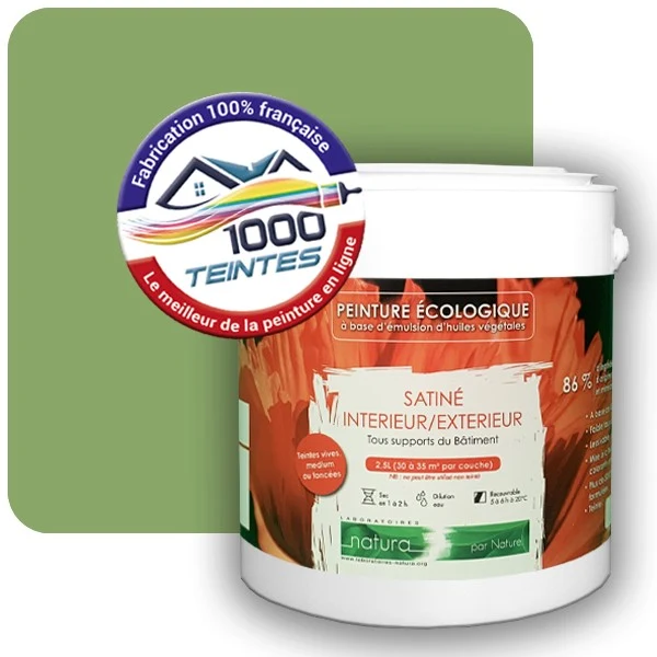 Peinture Natura Tassili® Les Verts (Mille Teintes E10-48) Intérieur/Extérieur SATIN