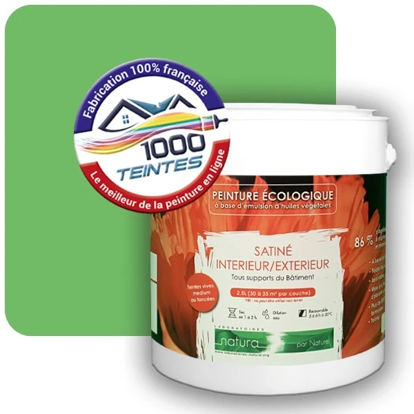 Peinture Natura Tassili® Les Verts (Mille Teintes E10-43) Intérieur/Extérieur SATIN