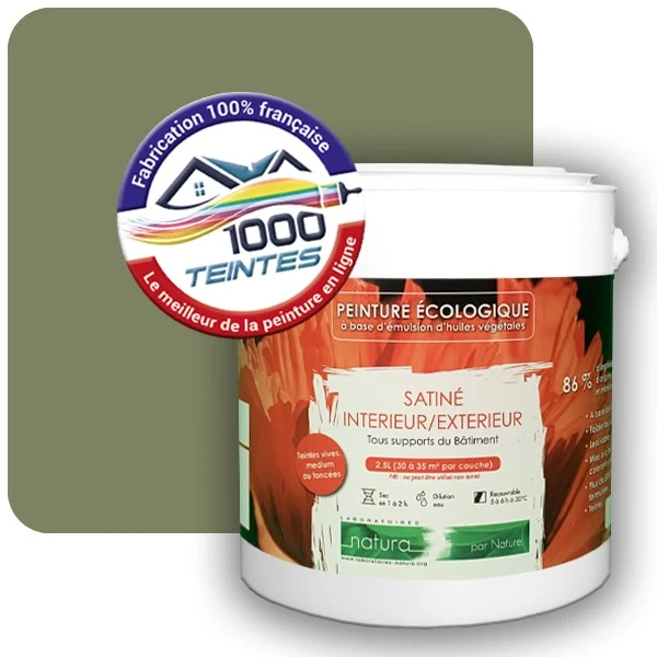 Peinture Natura Tassili® Les Verts (Mille Teintes E10-38) Intérieur/Extérieur SATIN