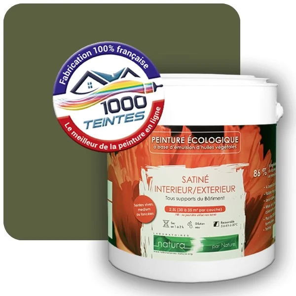 Peinture Natura Tassili® Les Verts (Mille Teintes E10-35) Intérieur/Extérieur SATIN