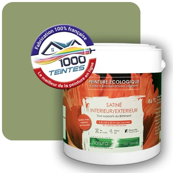 Peinture Natura Tassili® Les Verts (Mille Teintes E10-34) Intérieur/Extérieur SATIN