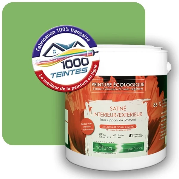 Peinture Natura Tassili® Les Verts (Mille Teintes E10-28) Intérieur/Extérieur SATIN