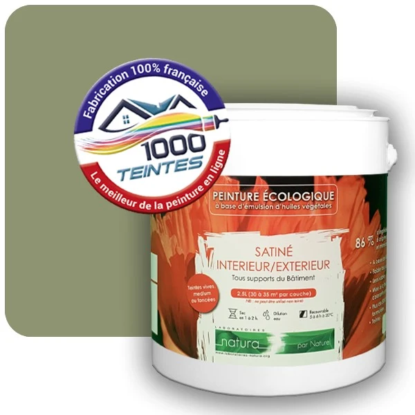 Peinture Natura Tassili® Les Verts (Mille Teintes E10-18) Intérieur/Extérieur SATIN