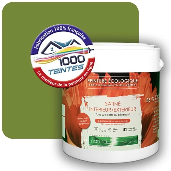 Peinture Natura Tassili® Les Verts (Mille Teintes E10-10) Intérieur/Extérieur SATIN