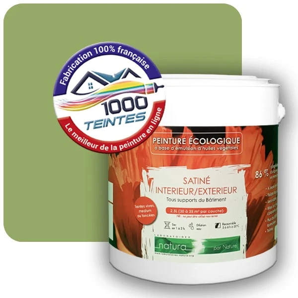 Peinture Natura Tassili® Les Verts (Mille Teintes E10-8) Intérieur/Extérieur SATIN