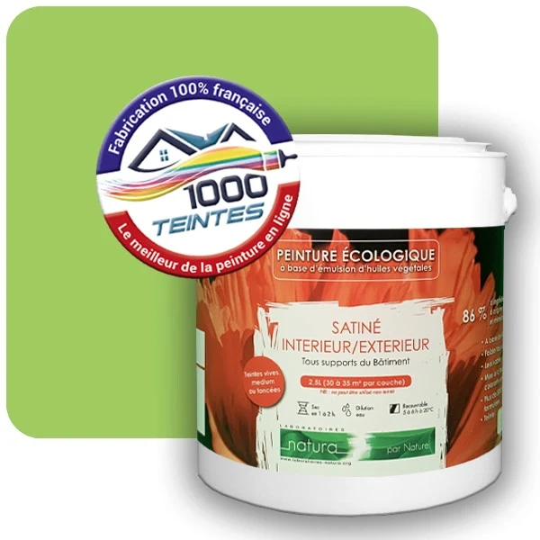 Peinture Natura Tassili® Les Verts (Mille Teintes E10-3) Intérieur/Extérieur SATIN