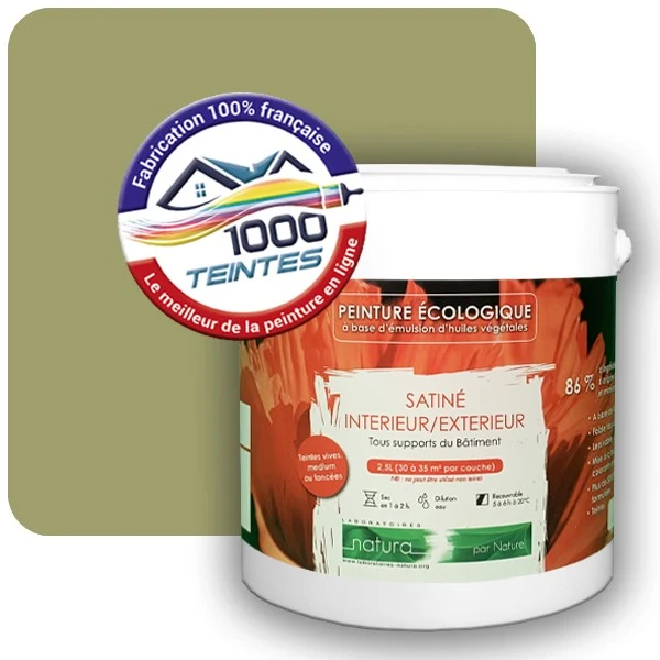 Peinture Natura Tassili® Les Verts (Mille Teintes E9-49) Intérieur/Extérieur SATIN