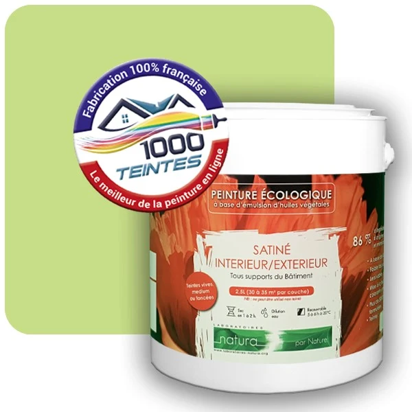 Peinture Natura Tassili® Les Verts (Mille Teintes E9-42) Intérieur/Extérieur SATIN