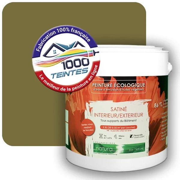 Peinture Natura Tassili® Les Verts (Mille Teintes E9-34) Intérieur/Extérieur SATIN