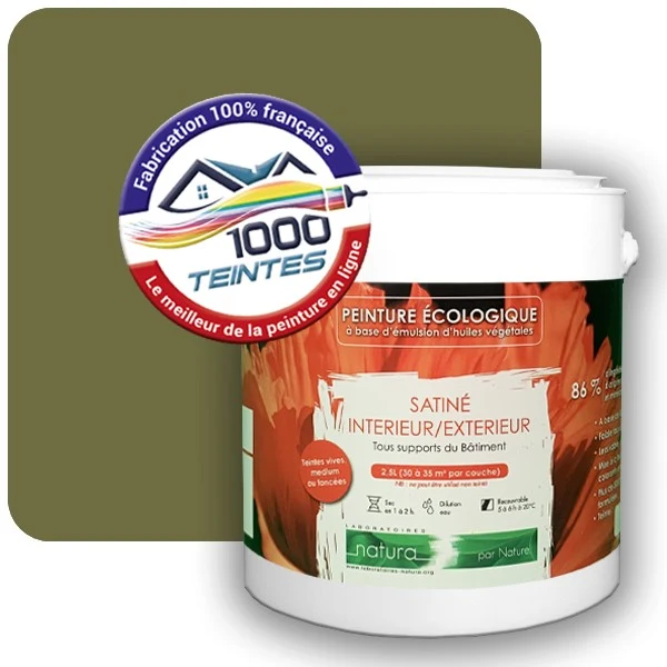 Peinture Natura Tassili® Les Verts (Mille Teintes E9-30) Intérieur/Extérieur SATIN