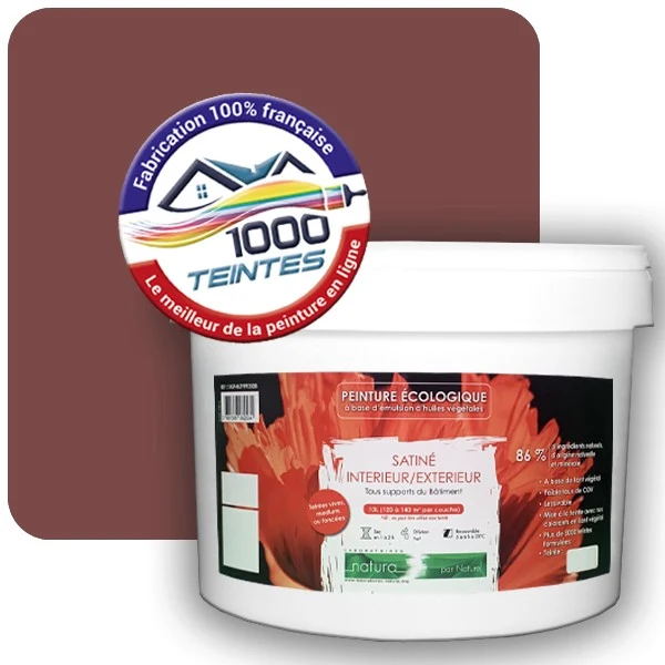 Peinture Natura Tassili® Les Rouges pleins (Mille Teintes E25-13) Intérieur/Extérieur SATIN
