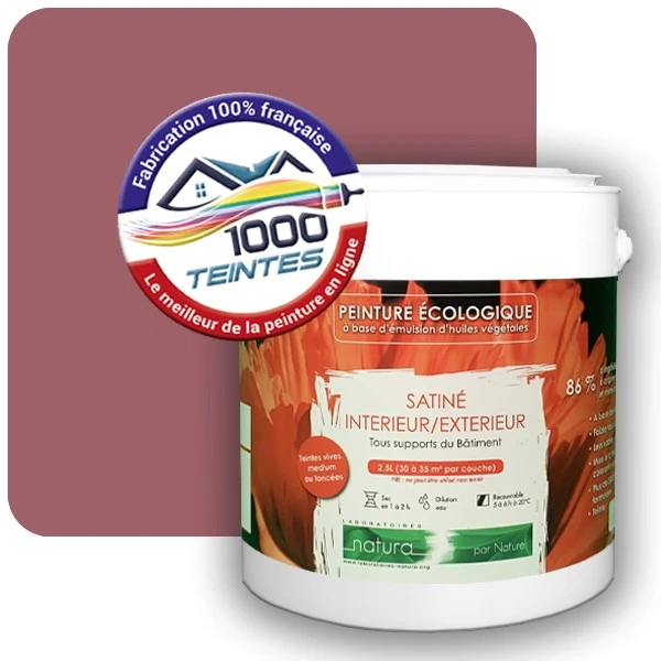Peinture Natura Tassili® Les Rouges pleins (Mille Teintes E25-08) Intérieur/Extérieur SATIN