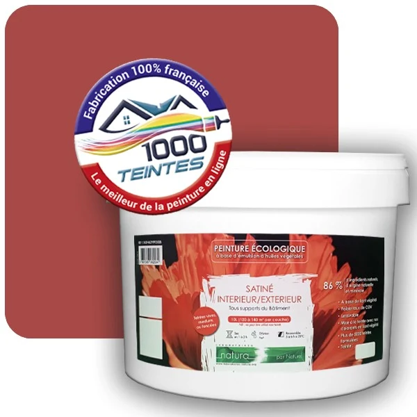 Peinture Natura Tassili® Les Rouges pleins (Mille Teintes E25-02) Intérieur/Extérieur SATIN