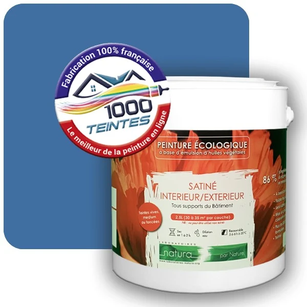 Peinture Natura Tassili® Les Bleus (Mille Teintes E14-50) Intérieur/Extérieur SATIN