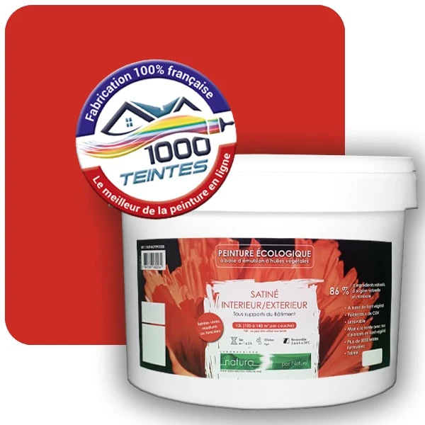 Peinture Natura Tassili® Rouge Puro (RAL Classic 3028) Intérieur/Extérieur SATIN