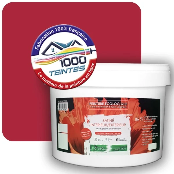 Peinture Natura Tassili® Rouge Framboise (RAL Classic 3027) Intérieur/Extérieur SATIN