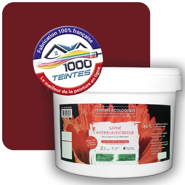 Peinture Natura Tassili® Rouge Pourpre (RAL Classic 3004) Intérieur/Extérieur SATIN