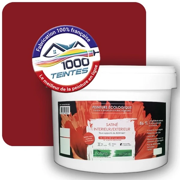 Peinture Natura Tassili® Rouge Rubis (RAL Classic 3003) Intérieur/Extérieur SATIN