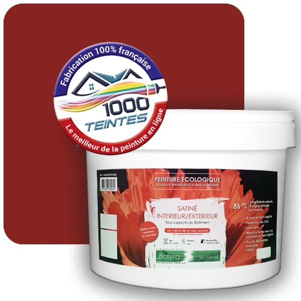 Peinture Natura Tassili® Rouge Carmin (RAL Classic 3002) Intérieur/Extérieur SATIN