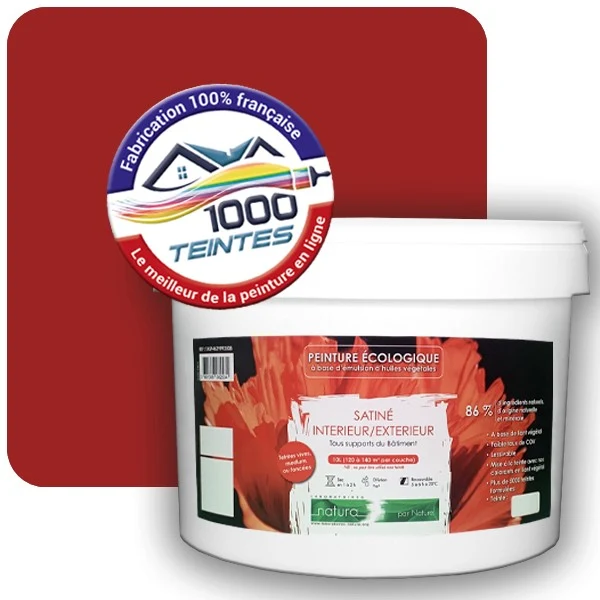 Peinture Natura Tassili® Rouge de Sécurité (RAL Classic 3001) Intérieur/Extérieur SATIN