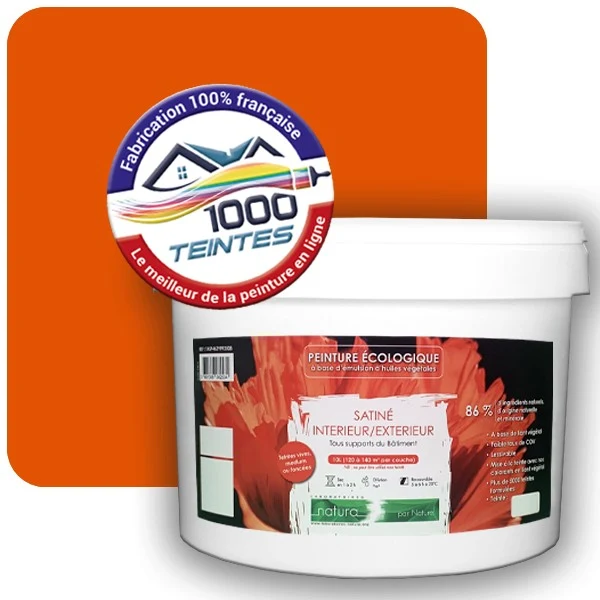 Peinture Natura Tassili® Orangé pur (RAL Classic 2004) Intérieur/Extérieur SATIN