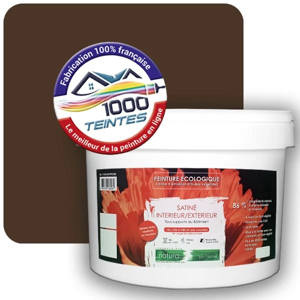Peinture Natura Tassili® Brun Sépia (RAL Classic 8014) Intérieur/Extérieur SATIN