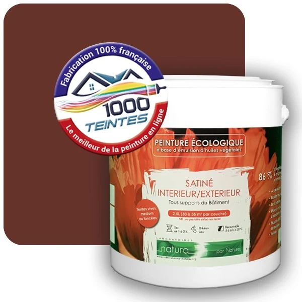 Peinture Natura Tassili® Brun Rouge (RAL Classic 8012) Intérieur/Extérieur SATIN