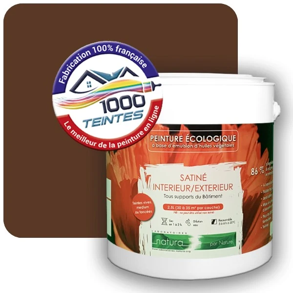 Peinture Natura Tassili® Brun Noisette (RAL Classic 8011) Intérieur/Extérieur SATIN